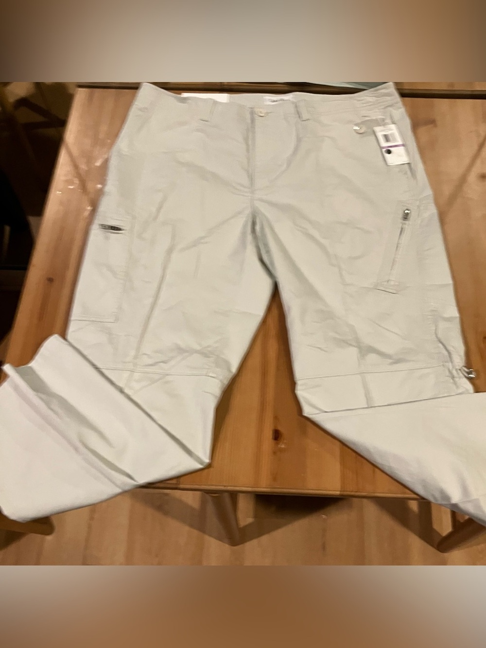 NWT Calvin Klein Men's The Dylan Cargo Pants - Chalk dust SZ 38x30 Tailored Fit